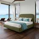 Ver imagem 4 de Cama Queen Flutuante com Cabeceira 160cm Aura W01 Linho Verde - Lyam Decor
