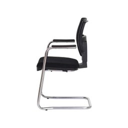 Cadeira Ergonômica Escritório Interlocutor Milan Fixa Preta Base Cromada - 3