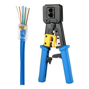 Alicate Crimpar Cabo Rede UTP RJ45 Conector Normal e Vazado JPX Tech Alicate de Crimpar Cabo de Rede