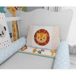 Kit de Berço Enxoval de Bebê Safári Leão Animais - Kt169 - 2