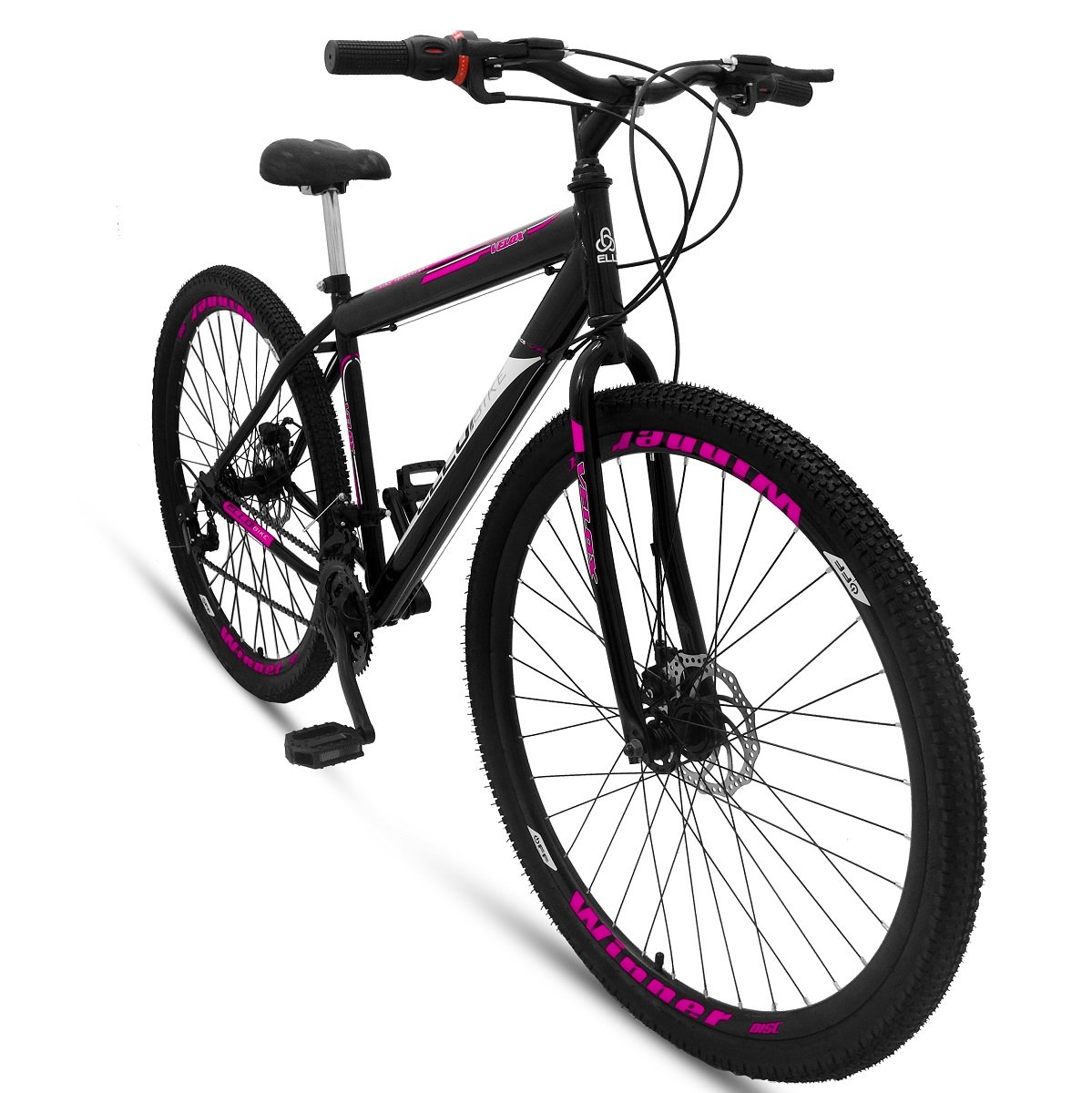 Bicicleta Aro 29 Freio a Disco 21M. Velox Preta/Pink - Ello Bike - 2