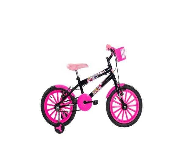 Bicicleta Infantil Aro 16 Paty Preto/Pink - Ello Bike - 1