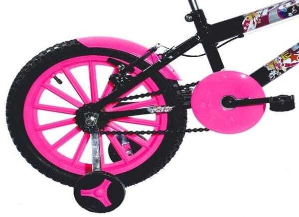 Bicicleta Infantil Aro 16 Paty Preto/Pink - Ello Bike - 3