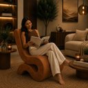 Ver imagem 2 de Poltrona Decorativa Marina Corino Modena Design Orgânico Moderno