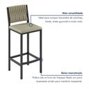 Ver imagem 6 de Kit 2 Banquetas Altas Estofadas Corino e Aço Veneza Preto/Pérola