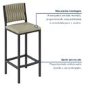 Ver imagem 7 de Kit 2 Banquetas Altas Estofadas Corino e Aço Veneza Preto/Pérola
