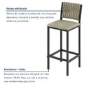 Ver mais imagens de Kit 2 Banquetas Altas Estofadas Corino e Aço Veneza Preto/Pérola