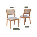 Ver imagem 2 de Cadeira Sala de Jantar Oiti Kit 2 Un Carvalho/linho Cru/tela - Cimol