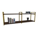 Ver imagem 2 de Nicho Industrial 2 Prateleiras Grécia Ferro Dourado Tampo Amêndoa 100cm