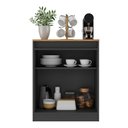 Ver imagem 5 de Aparador Buffet 60cm 2 Portas com Chave Multimóveis Cr50099 Amêndoa/preto