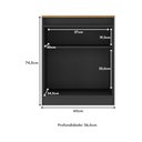 Ver imagem 4 de Aparador Buffet 60cm 2 Portas com Chave Multimóveis Cr50099 Amêndoa/preto