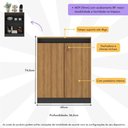 Ver imagem 3 de Aparador Buffet 60cm 2 Portas com Chave Multimóveis Cr50099 Amêndoa/preto
