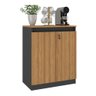 Aparador Buffet 60cm 2 Portas com Chave Multimóveis Cr50099 Amêndoa/preto - 1