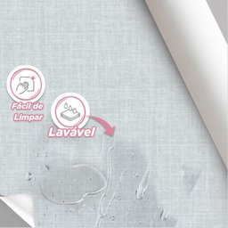 Papel de Parede 3d Auto Adesivo Efeito Tecido Linho Cinza Claro Imita Algodão Vinilico 3m - 4
