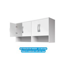 Armários Aéros Suspensos (4 Portas) Perfeito para Cozinha ou Lavanderia - 3