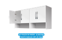 Ver imagem 3 de Armários Aéros Suspensos (4 Portas) Perfeito para Cozinha ou Lavanderia