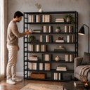Ver imagem 3 de Estante Multiuso Organizador Livreiro Estilo Industrial 180x170 Preto Total