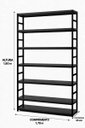 Ver imagem 4 de Estante Multiuso Organizador Livreiro Estilo Industrial 180x170 Preto Total