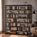 Ver imagem 1 de Estante Multiuso Organizador Livreiro Estilo Industrial 180x170 Preto Total