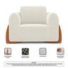 Kit 02 Poltronas e 01 Sofá Bloom 200cm 03 Lugares com Pés de Madeira Bouclê Off White - Desk Design - 7