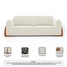 Kit 02 Poltronas e 01 Sofá Bloom 200cm 03 Lugares com Pés de Madeira Bouclê Off White - Desk Design - 6