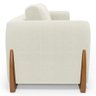Kit 02 Poltronas e 01 Sofá Bloom 200cm 03 Lugares com Pés de Madeira Bouclê Off White - Desk Design - 13