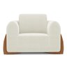 Kit 02 Poltronas e 01 Sofá Bloom 200cm 03 Lugares com Pés de Madeira Bouclê Off White - Desk Design - 16