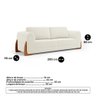 Kit 02 Poltronas e 01 Sofá Bloom 200cm 03 Lugares com Pés de Madeira Bouclê Off White - Desk Design - 4