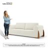 Kit 02 Poltronas e 01 Sofá Bloom 200cm 03 Lugares com Pés de Madeira Bouclê Off White - Desk Design - 8