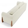 Kit 02 Poltronas e 01 Sofá Bloom 200cm 03 Lugares com Pés de Madeira Bouclê Off White - Desk Design - 14