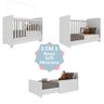 Berço Americano / Mini Cama 3 em 1 com Colchão Incluso e Rodízios Bambino Branco - 5