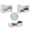 Ver imagem 5 de Berço Americano / Mini Cama 3 em 1 com Colchão Incluso e Rodízios Bambino Branco