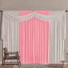 Cortina Versatty Rosa/Branco 3,00M x 2,60M para Varão Simples - 1