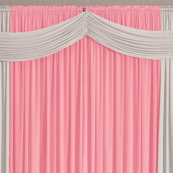 Cortina Versatty Rosa/Branco 3,00M x 2,60M para Varão Simples - 4