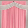 Cortina Versatty Rosa/Branco 3,00M x 2,60M para Varão Simples - 4