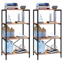 Ver imagem 1 de Kit 02 Estantes Livreiro Baixa Multiuso 60cm 4 Prateleiras