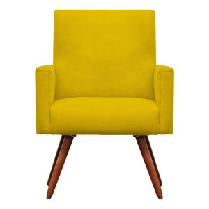 Poltrona Decorativa Nina Suede Amarelo - Dominic Decor
