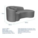Ver imagem 3 de Recamier Curvo Orgânico 180cm 3 Lugares Lado Direito para Sala de Estar Bouclé Londres