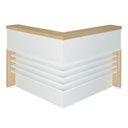 Ver imagem 1 de Mesa Balcao Atendimento Recepcao Tampo Tamburato 148x148 cm Carvalho Branco Artany