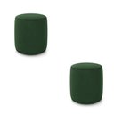 Ver imagem 2 de Puff Redondo Orgânico para Sala Kit 2 Malu Veludo Verde M11 - D’Rossi