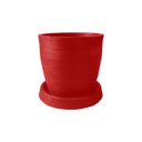 Ver imagem 1 de Vaso Plantar com Prato 30x30 Classico Oval Moderno Polietileno Bgplasticos V13 Vermelho Pau Brasil 0