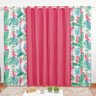 Cortina Forest Flamingo 3,00M x 2,60M para Varão Simples - 1