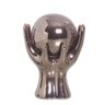 Estatueta Estátua Escultura Mãos Com Esfera Metalizada Gold - 1