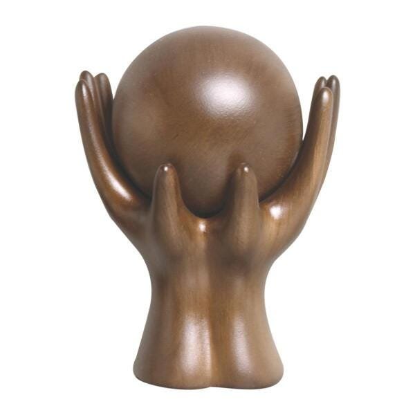 Estatueta Escultura Estatua Ceramica Metalizada Decorativa - 3