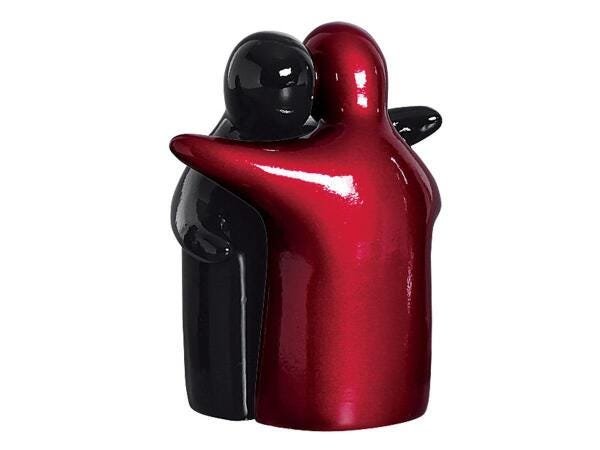 Estatueta Decorativa Estatua Ceramica Casal Saudade Rubi - 1