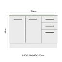 Ver imagem 4 de Balcão Multiuso 120cm 2 Portas 3 Gavetas Agata Madesa