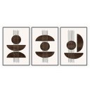 Ver imagem 1 de kit com 3 Quadros Decorativos Abstratos com Moldura e Vidro para Sala Quarto Escritório e Clínica 52