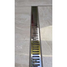 Ralo Linear Sifonado 5x50 Banheiro modelo Grelha Inox Polida - Ficone Reis - 2