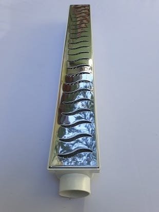Ralo Linear 6x50 modelo Grelha Inox Polida com Tela Anti Insetos e Coletor Branco - Ficone Reis - 4