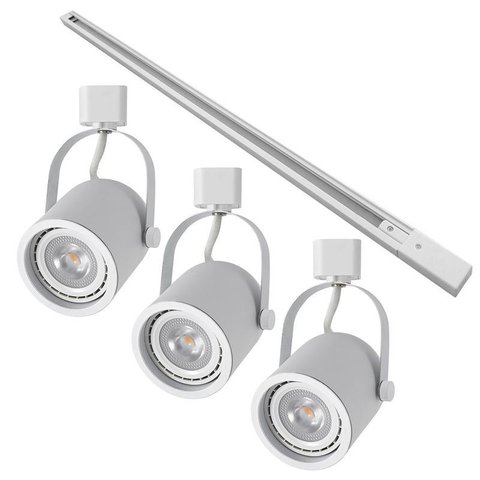 Kit Trilho 1 Metro com 3 Spots Nordecor Bell Ar70 Gu10 Bivolt Branco